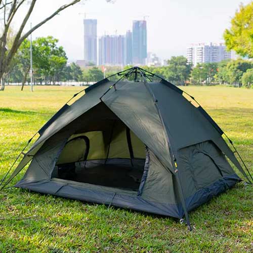 Waterproof double-layer 3-4 person automatic hydraulic tent